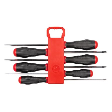 Tekton Long High-Torque Screwdriver Set with Holder, 6-Piece (#1-#3, 3/16-5/16 in.) DRV43506
